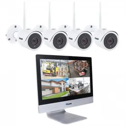 Sistema di videosorveglianza WiFi Secutek SLG-WIFI3604M4FE200 - 4 telecamere da 2 MP, NVR da 12"