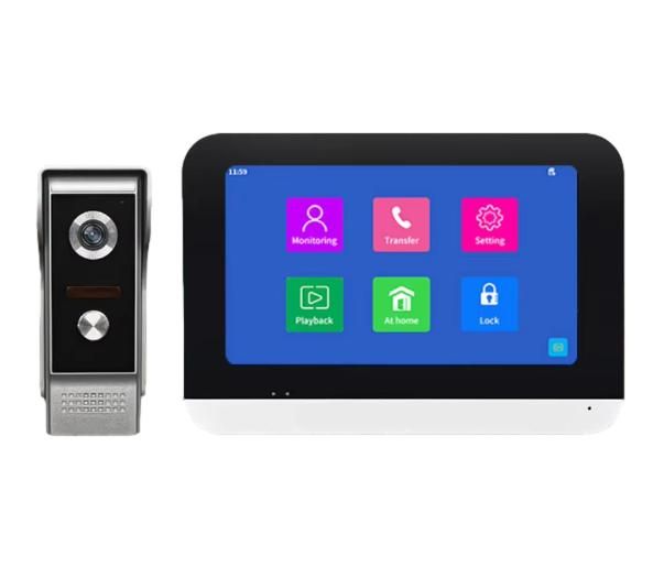 Chytrý 7" videozvonek s monitorem PST-DB10 – Tuya, WiFi/PoE, 1080p, noční vidění, vzdálené odemykání