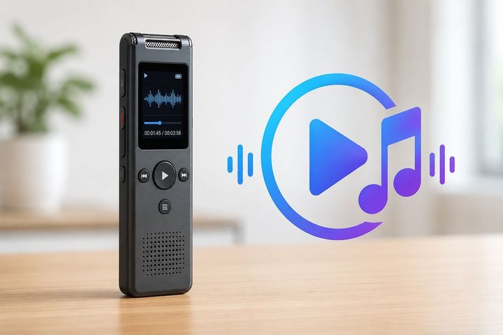 Speciální funkce diktafonu: Hudební přehrávač