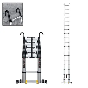 Teleskopický žebřík s háky - 8m, hliníkový