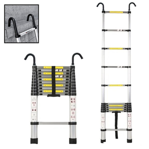 Teleskopický žebřík s háky - 3,2m, hliníkový