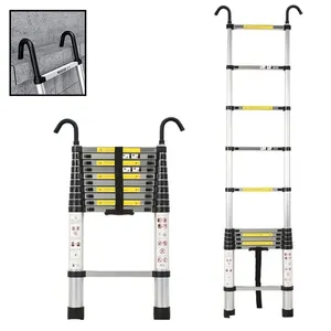 Teleskopický žebřík s háky - 3,2m, hliníkový