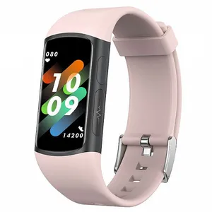 Chytrý náramek s AMOLED displejem MF12-ECG - růžový