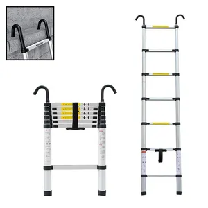 Teleskopický žebřík s háky - 2m, hliníkový