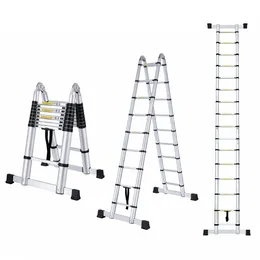 2v1 Teleskopické štafle s kloubem - 7,2m, hliníkové