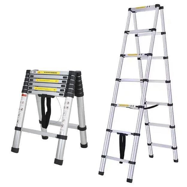 Teleskopické skládací štafle - 2m+2m, hliníkové