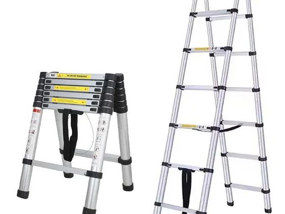 Teleskopické skládací štafle - 2m+2m, hliníkové
