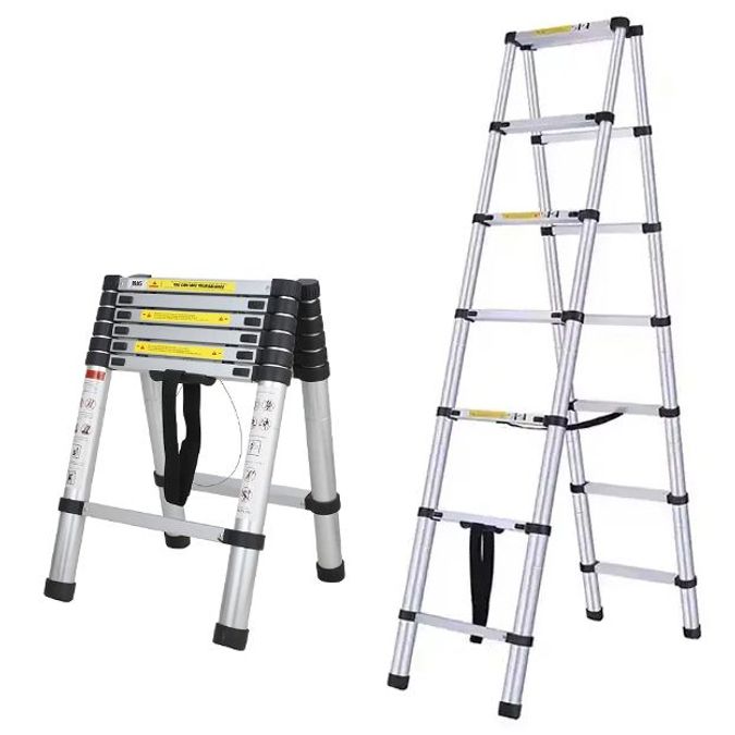 Teleskopické skládací štafle - 2m+2m, hliníkové