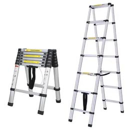 Teleskopické skládací štafle - 2m+2m, hliníkové