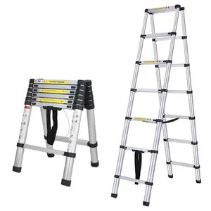 Teleskopické skládací štafle - 2m+2m, hliníkové